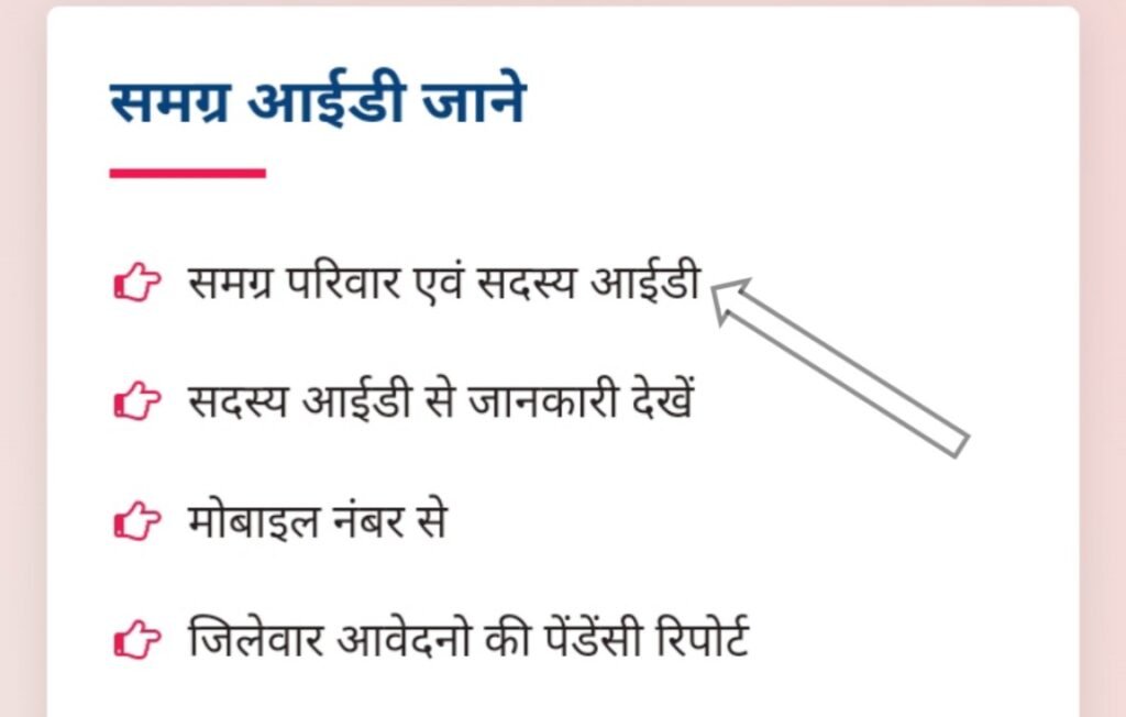 समग्र परिवार एवं सदस्य आईडी