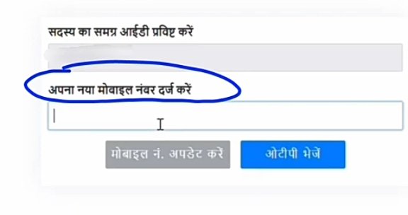 अपना नया मोबाइल नंबर दर्ज करें