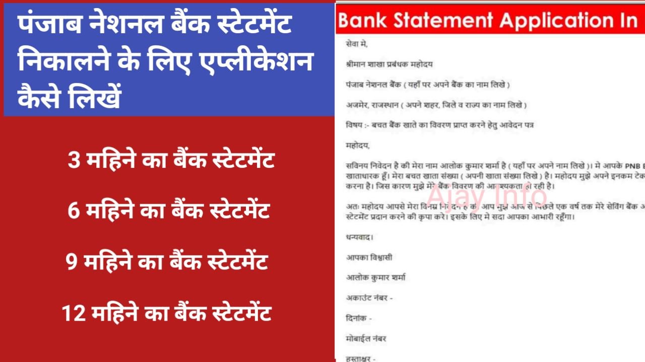 PNB Bank Statement Application Likhe