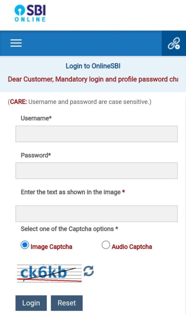 login to online sbi net banking