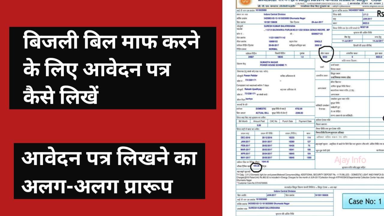 Bijli Bill Maf Ke Liye Application Kaise Likhe