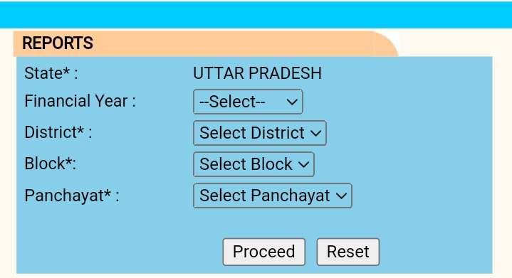 reports- state, financial year, district, block, panchayat