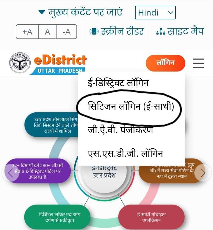 citizen login ( e sathi)
